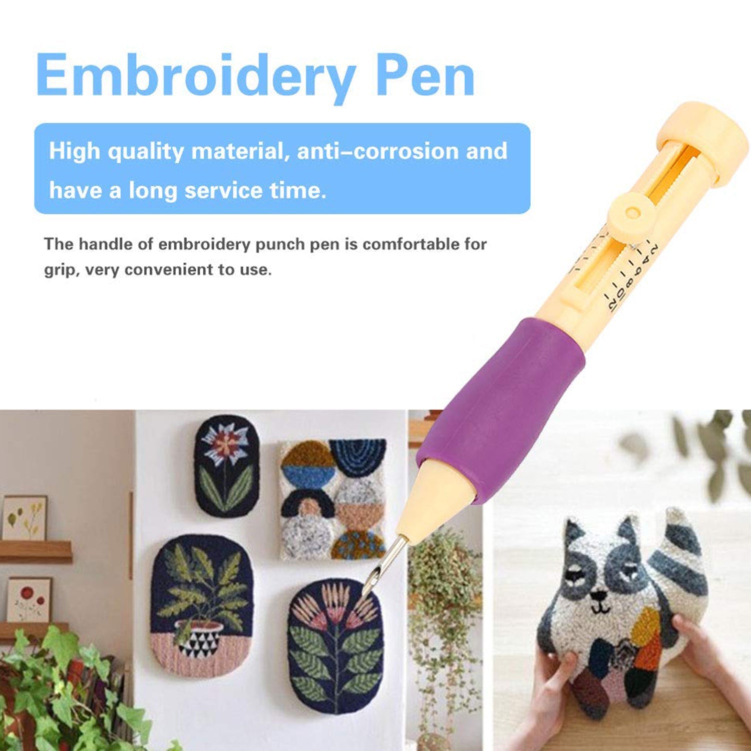 Detailed view of the Punch Needle Craft Kit components, ensuring precision in every stitch.