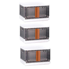 Modular black and white wardrobe storage organizer with moveable wheels