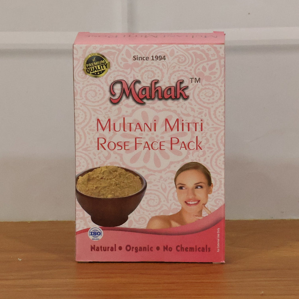 Close-up texture of herbal Multani Mitti and Rose face pack