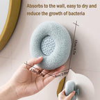 The flower bath sponge effortlessly creating rich, luxurious foam for bathing.