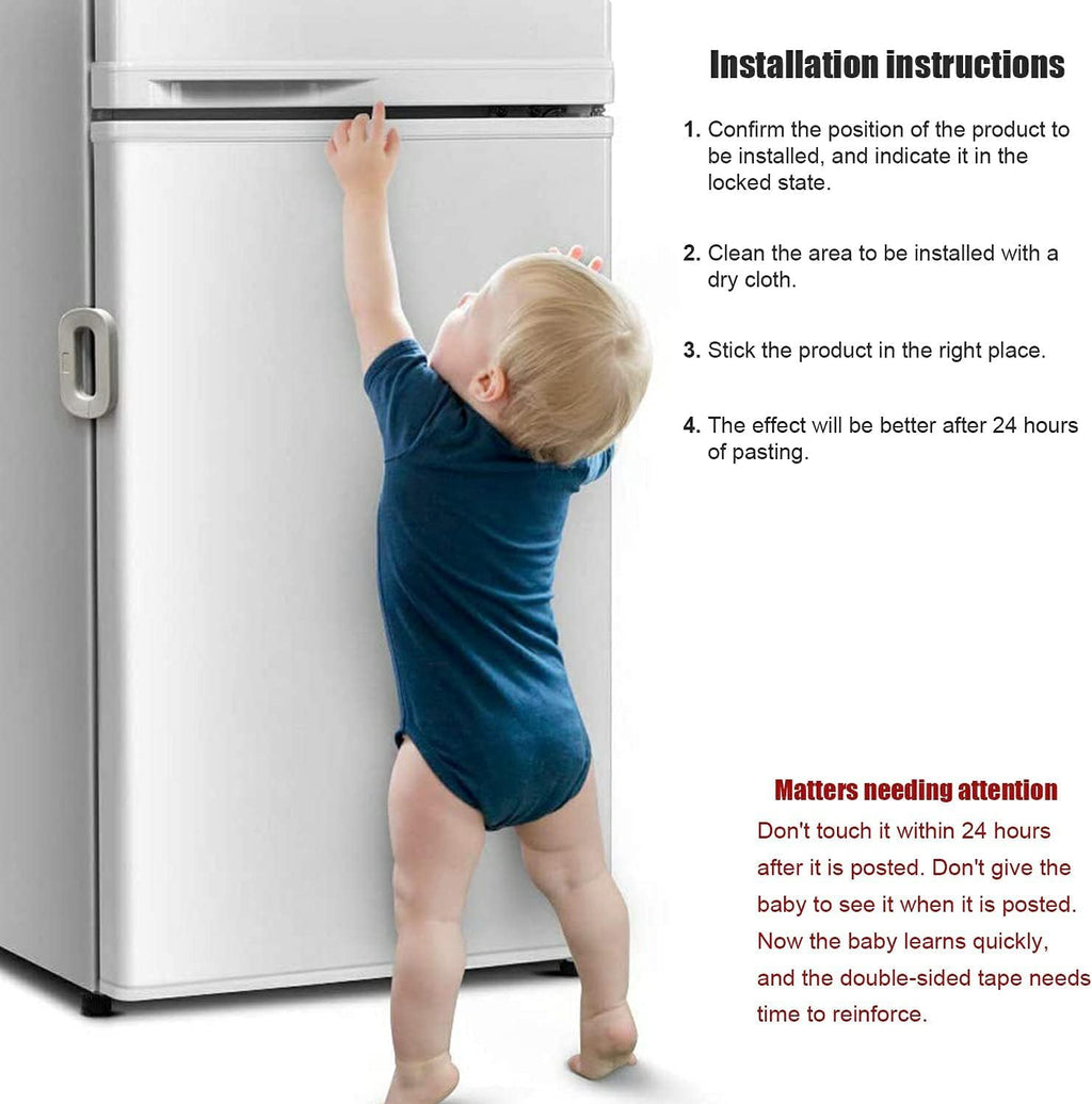 Compact baby fridge door lock preventing toddler access