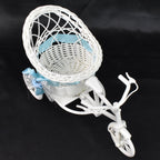 Side view of bicycle plastic flower pot stand for indoor use