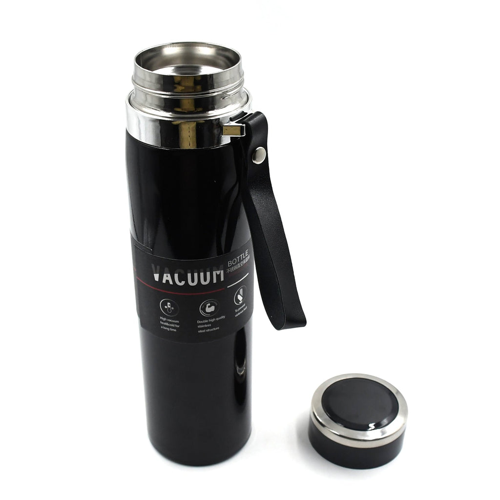 Side view of a 1000ml vacuum insulated water bottle, showcasing its sleek design.