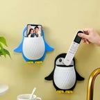 Top angle view of penguin wall mount storage box fixed on wall