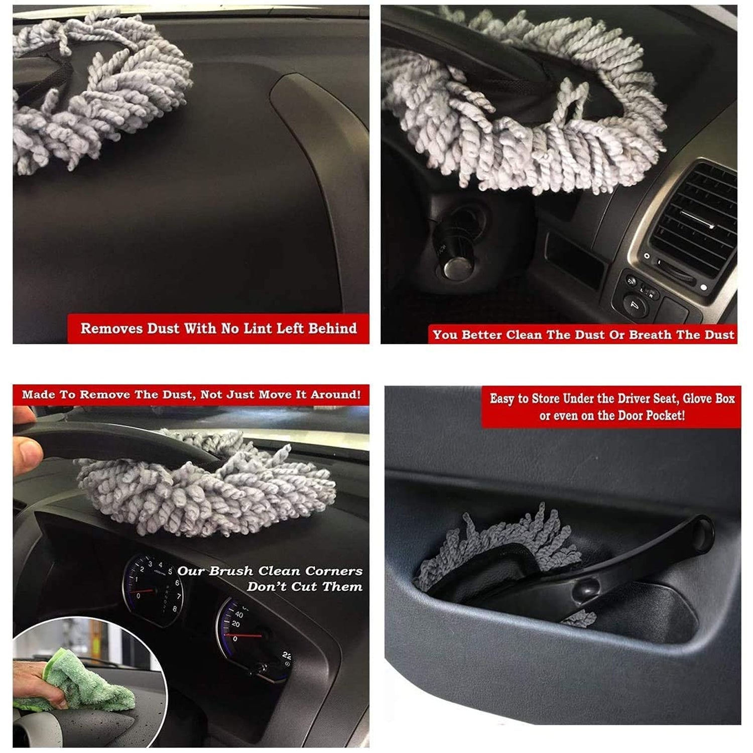 Versatile Microfiber Car Wash Brush suitable for both automotive and home window cleaning tasks.