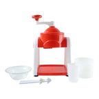 Side view of manual ice grinding machine with stable rubber feet