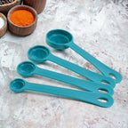 Apex 8-piece measuring spoons and cups set nestable in colorful plastic