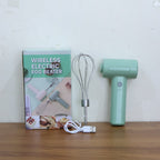 The compact Cordless Electric Whisk resting on a clean kitchen counter.