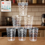 Crystal clear 300 ML pyramid glass with textured pyramid design