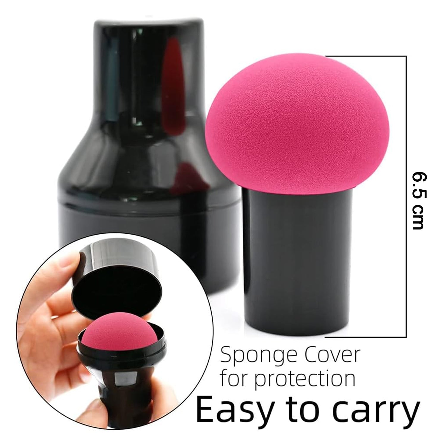 Side angle of makeup sponge puff designed for foundation