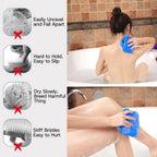 Flexible silicone back scrubber ideal for deep body cleansing