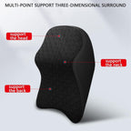 Vehicle headrest pillow designed for neck pain relief during travel