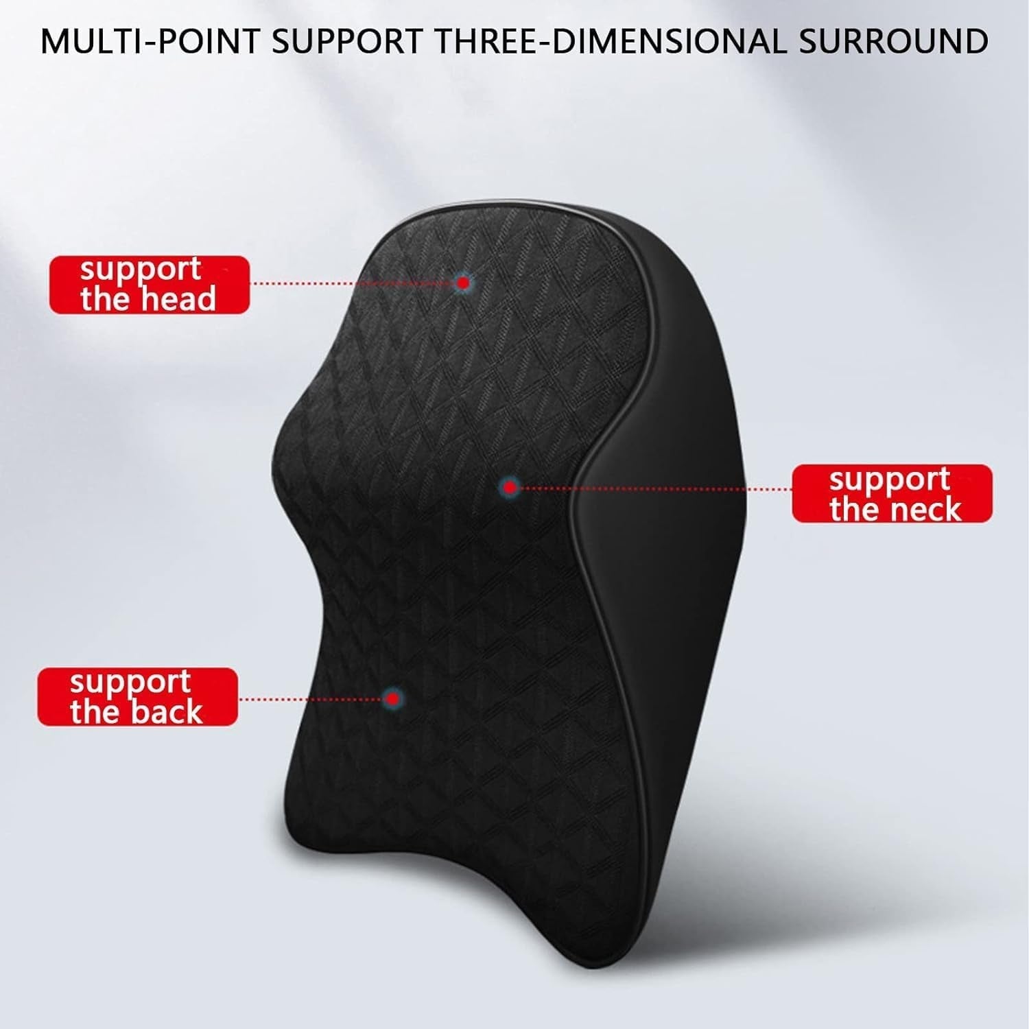 Vehicle headrest pillow designed for neck pain relief during travel