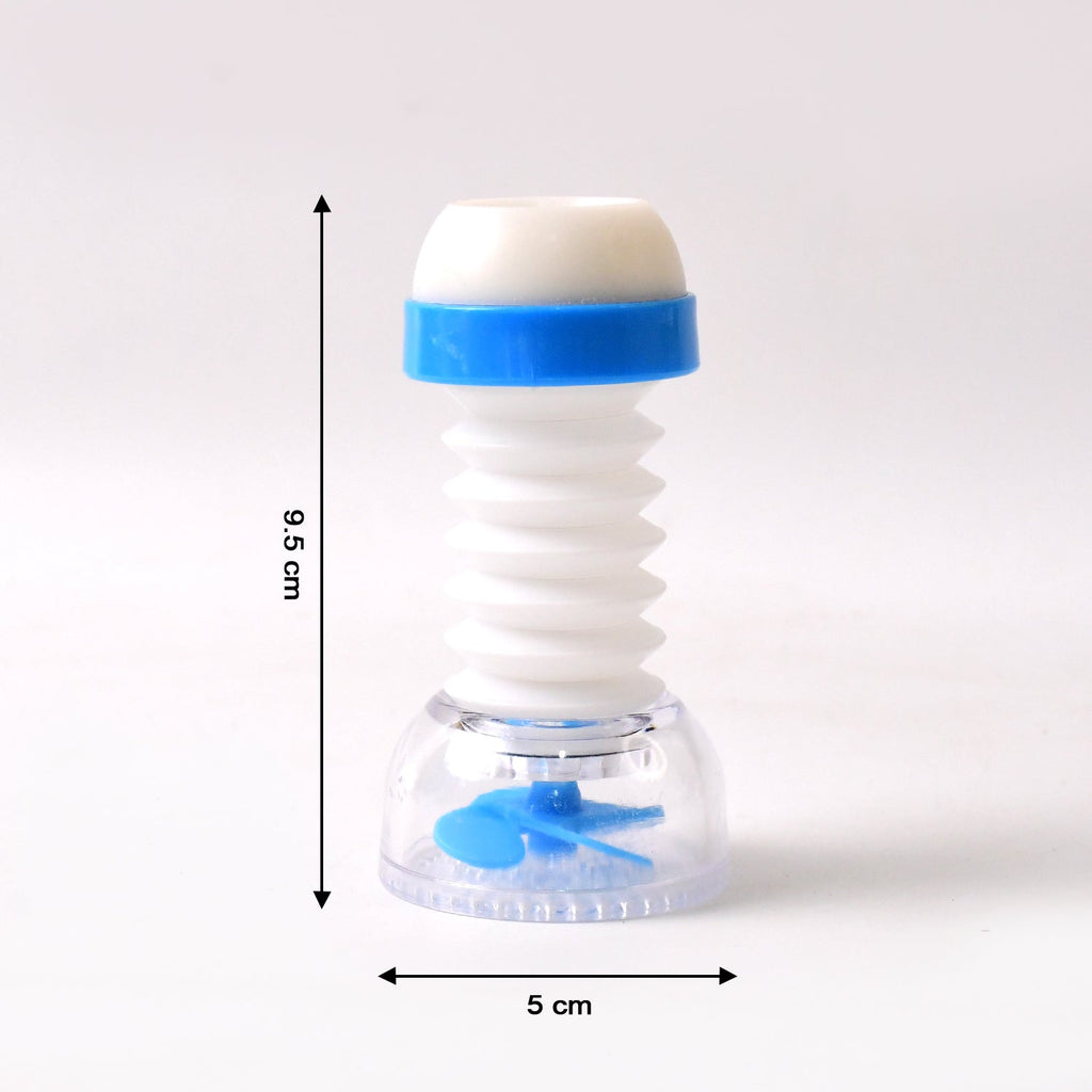 Kitchen faucet water filter with built-in splash guard and rotating sprayer
