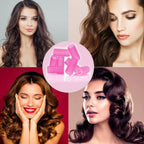 Set of reusable self-grip hair curlers without clips or pins