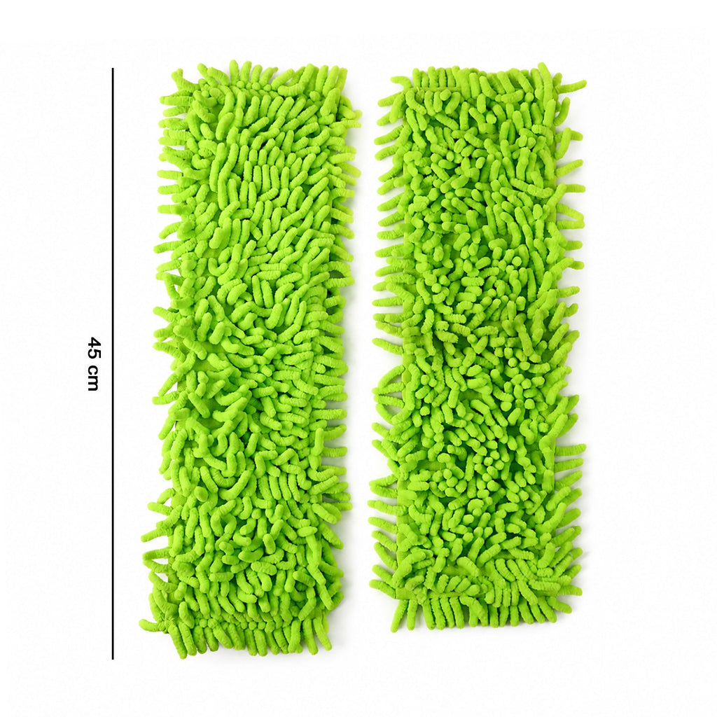 Flexible microfiber mop head maneuvering around furniture for thorough cleaning.