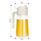 Leak-proof glass oil spray and pour dispenser