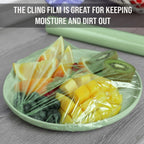 Transparent biodegradable cling film roll used for wrapping food items