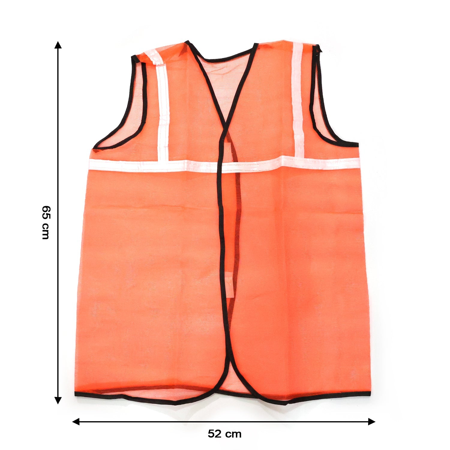Orange Safety Jacket displayed on a mannequin, demonstrating its comfortable unisex fit.