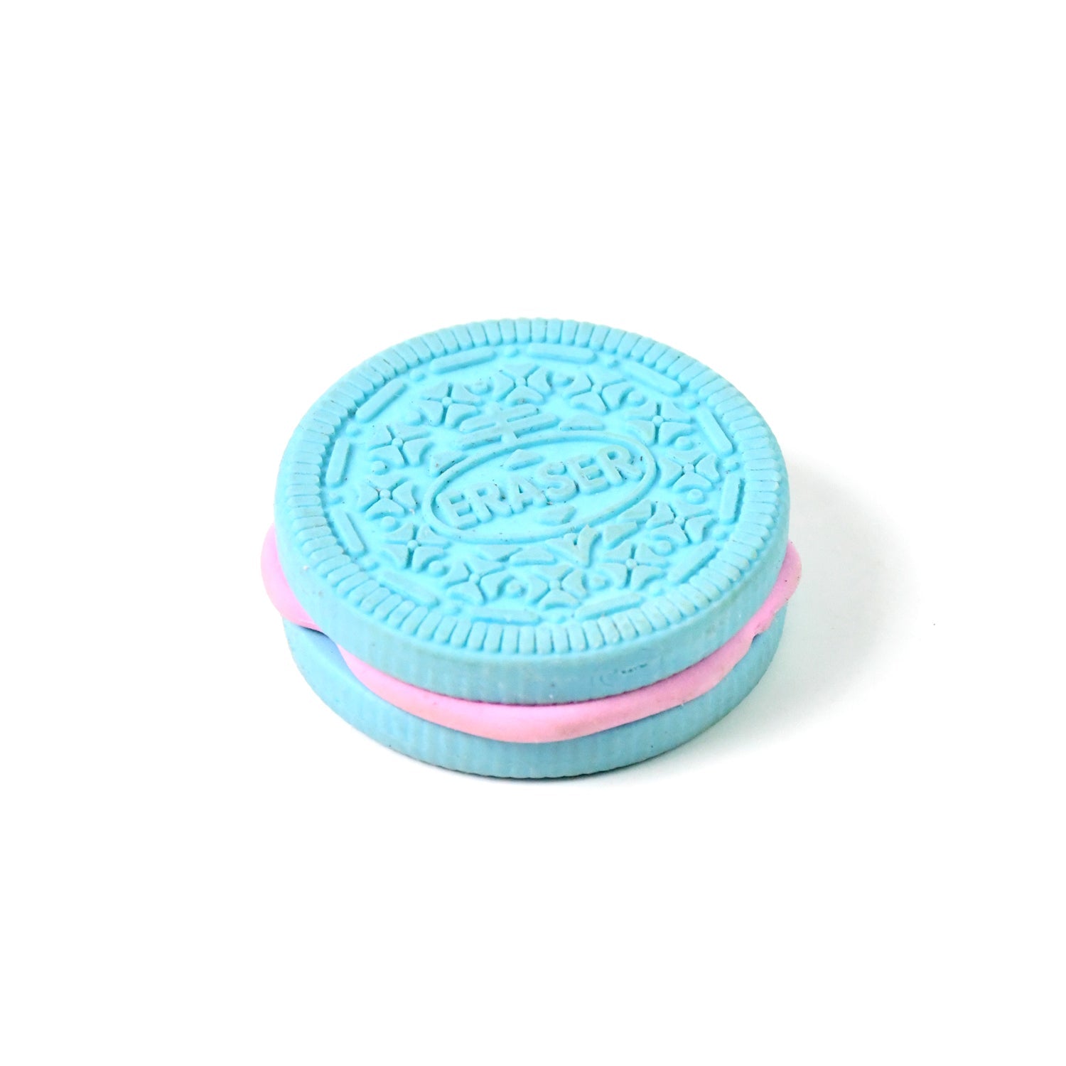 Side view of a realistic looking biscuit eraser, a delightful addition to any pencil case.