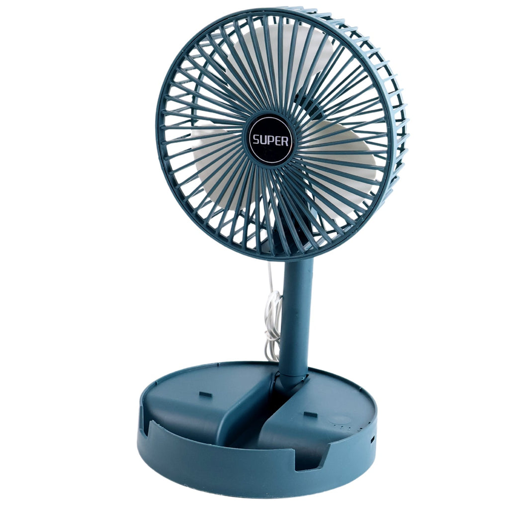 The product packaging for the Portable Desktop Fan, showing its retail box.