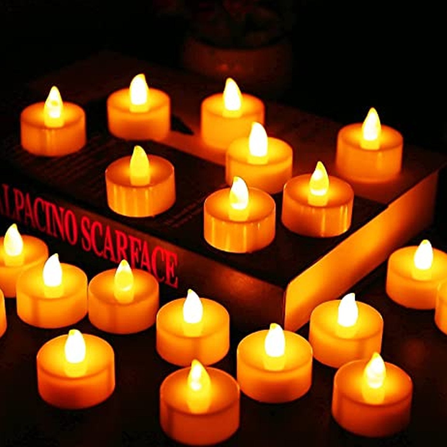 Mini electric candle, one of the diverse decorative items found in the startup kit.