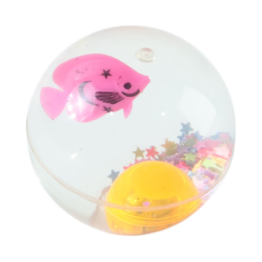 Bouncy ball glowing with flashing LED lights during play