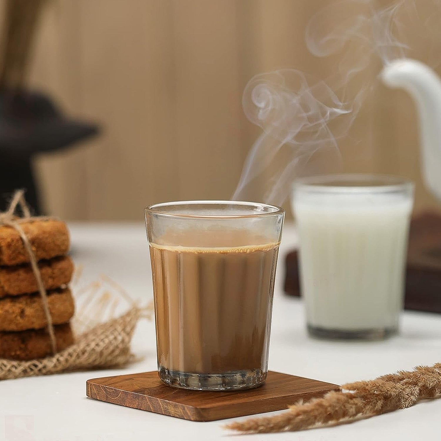 Classic fluted design plastic cutting chai tea glasses for home use