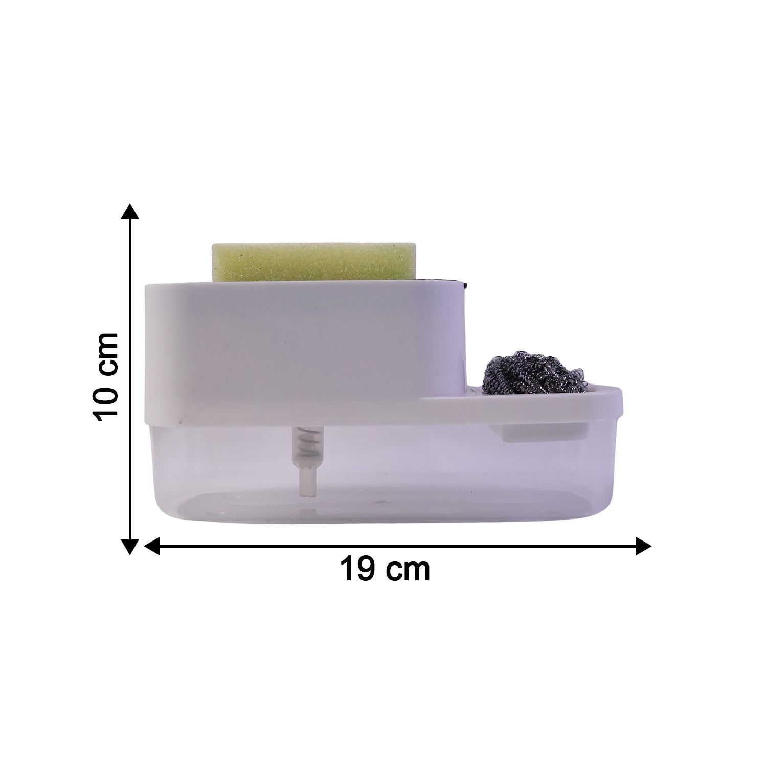 Close-up of non-slip base of the dish soap dispenser and sponge holder