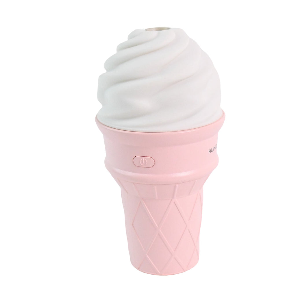 Ice cream cone humidifier emitting sweet scented mist for comfort
