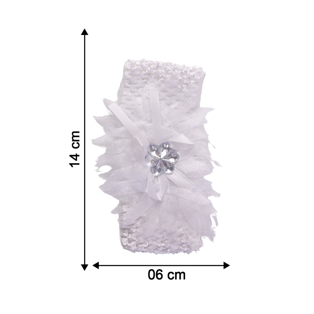 Child's floral elastic headband styled for cute and comfortable look