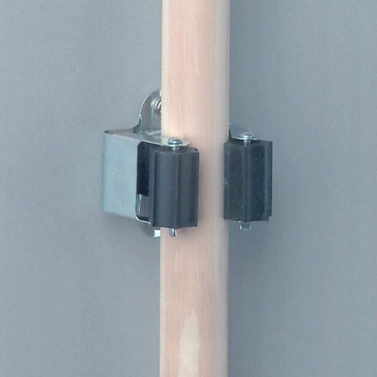 Infographic highlighting the waterproof and durable metal + resin material of the wall mount holder.
