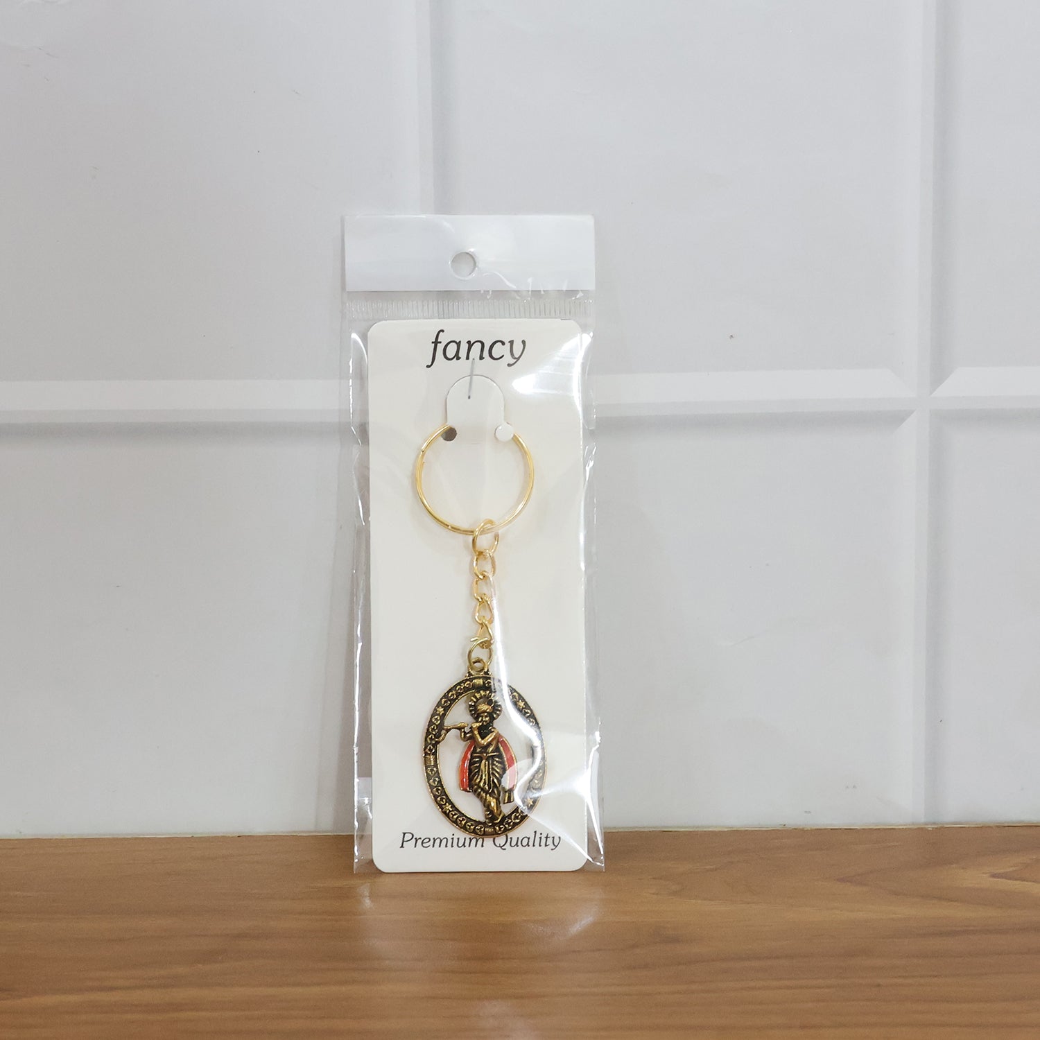 Packaging of the decorative Lord Krishna metal keychain gift box