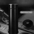 Side view of the smart temperature display water bottle.