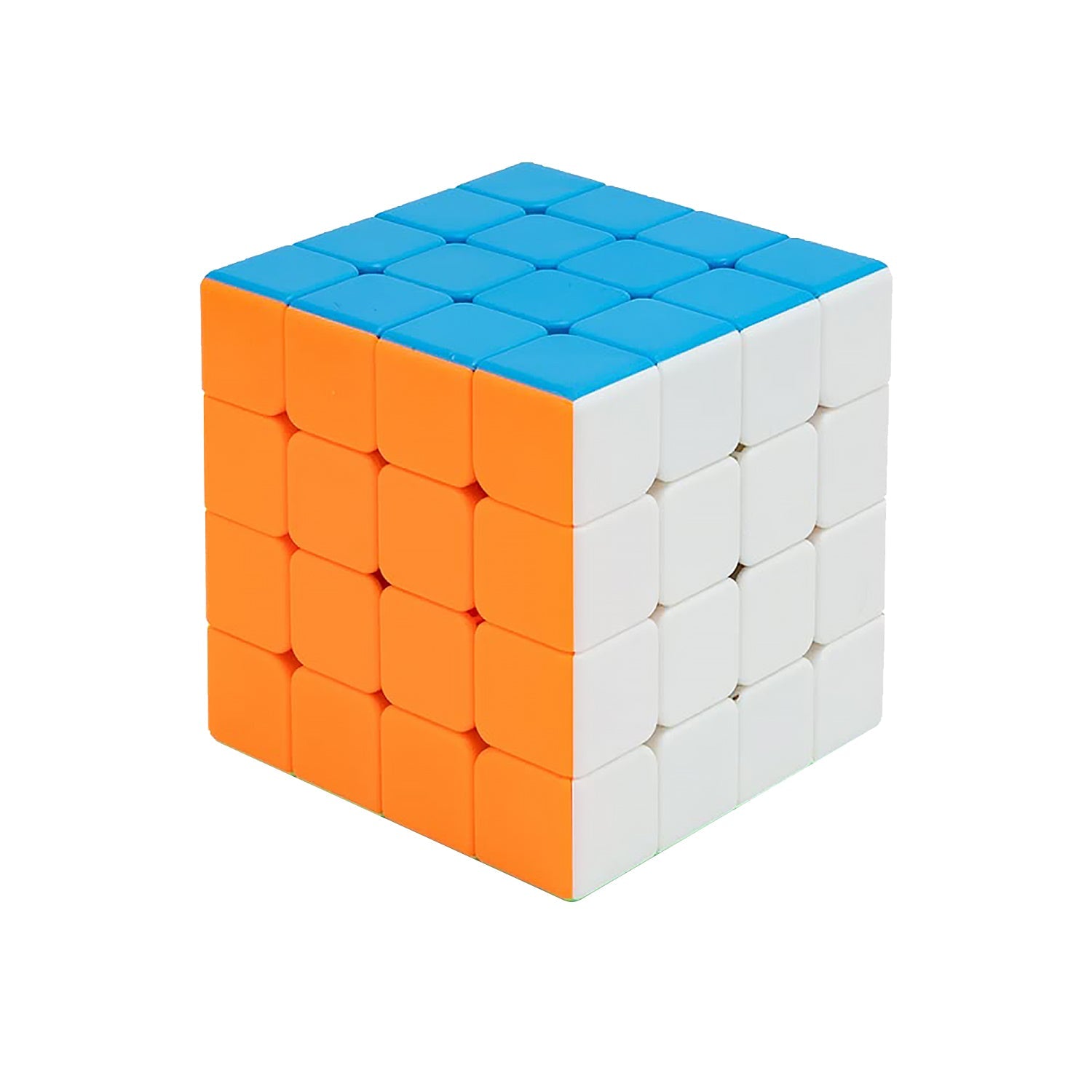 Side view of the portable 4x4x4 magic cube, highlighting its compact size.