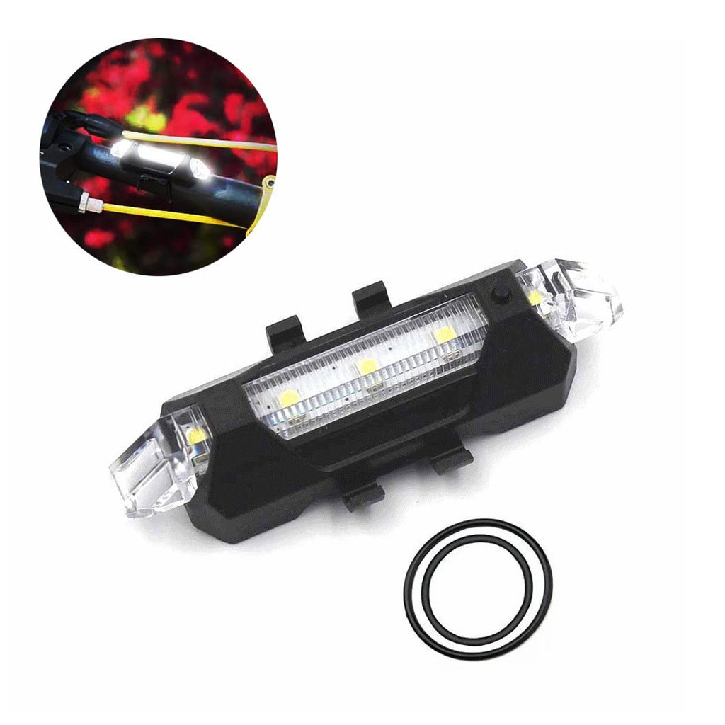 Compact rear LED bicycle safety light fitting discreetly on bike seat post.