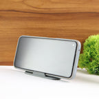 Side profile of sleek Black Pyramid Mobile Stand