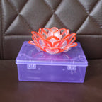 Decorative LED candle light with lotus pattern for pooja setup