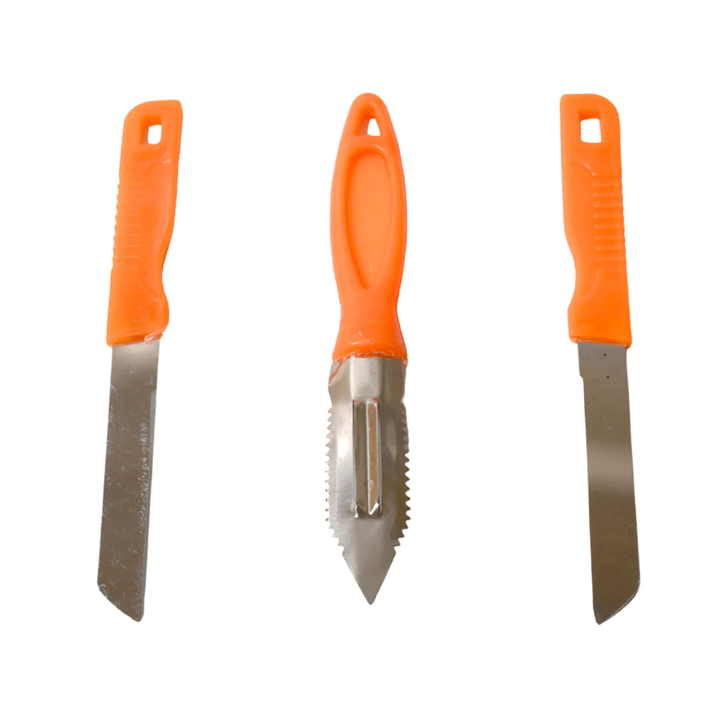 All three components of the versatile 3-in-1 multipurpose knife set neatly arranged.