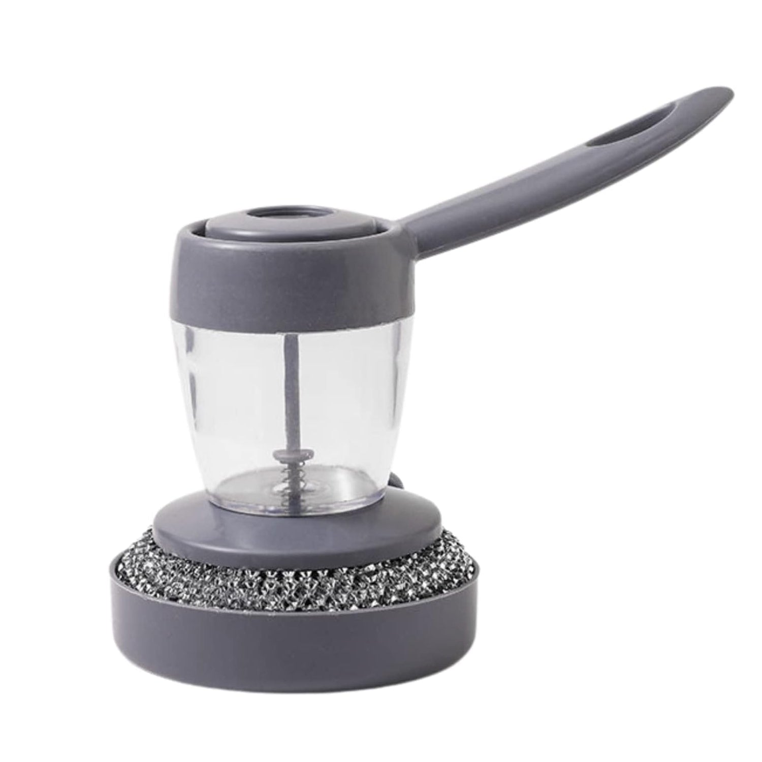 Multiple angles of the soap dispenser with scrub, highlighting its sleek and practical design.
