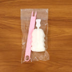 Bottle cleaning brush with hanging loop, soft silicone bristles for quick drying