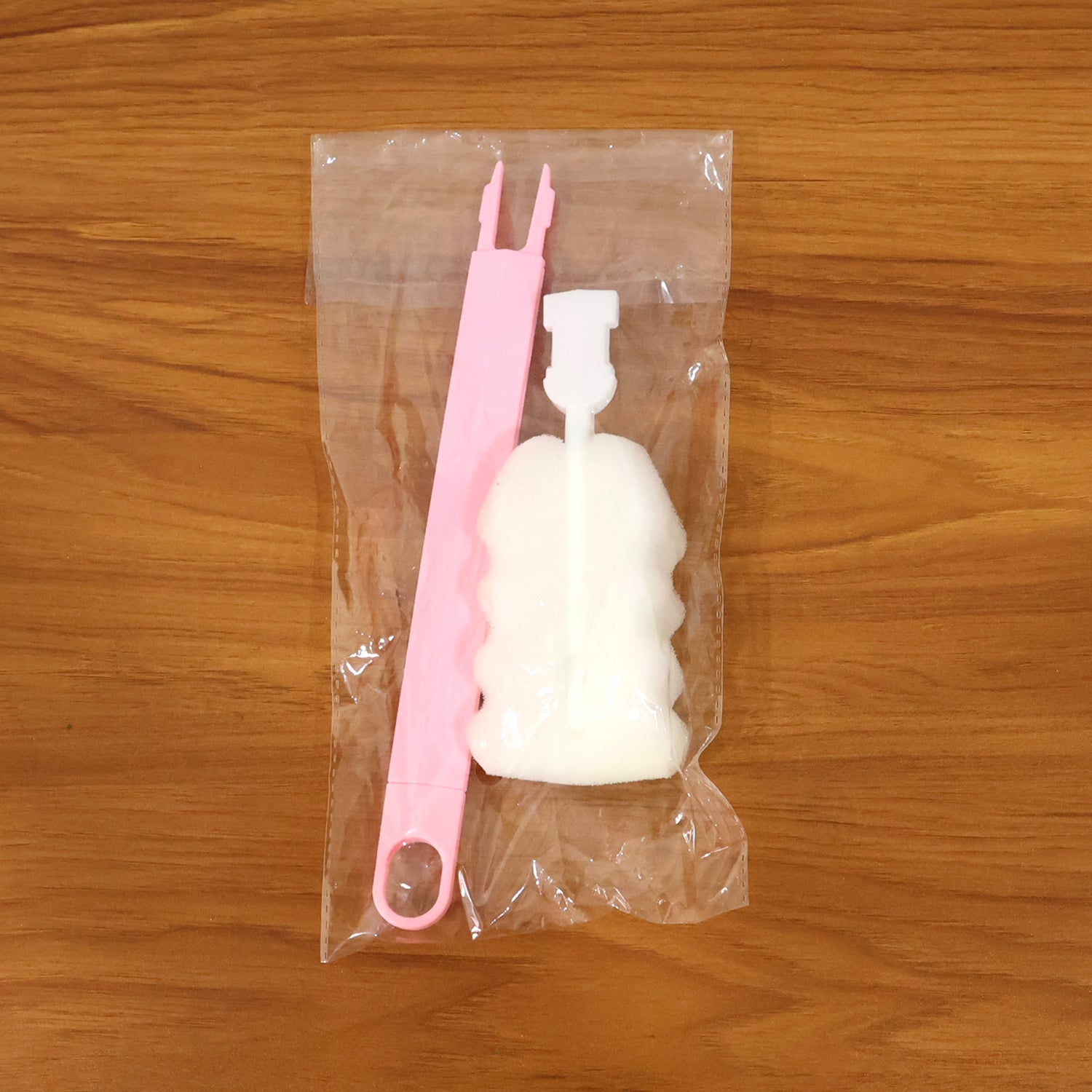 Bottle cleaning brush with hanging loop, soft silicone bristles for quick drying