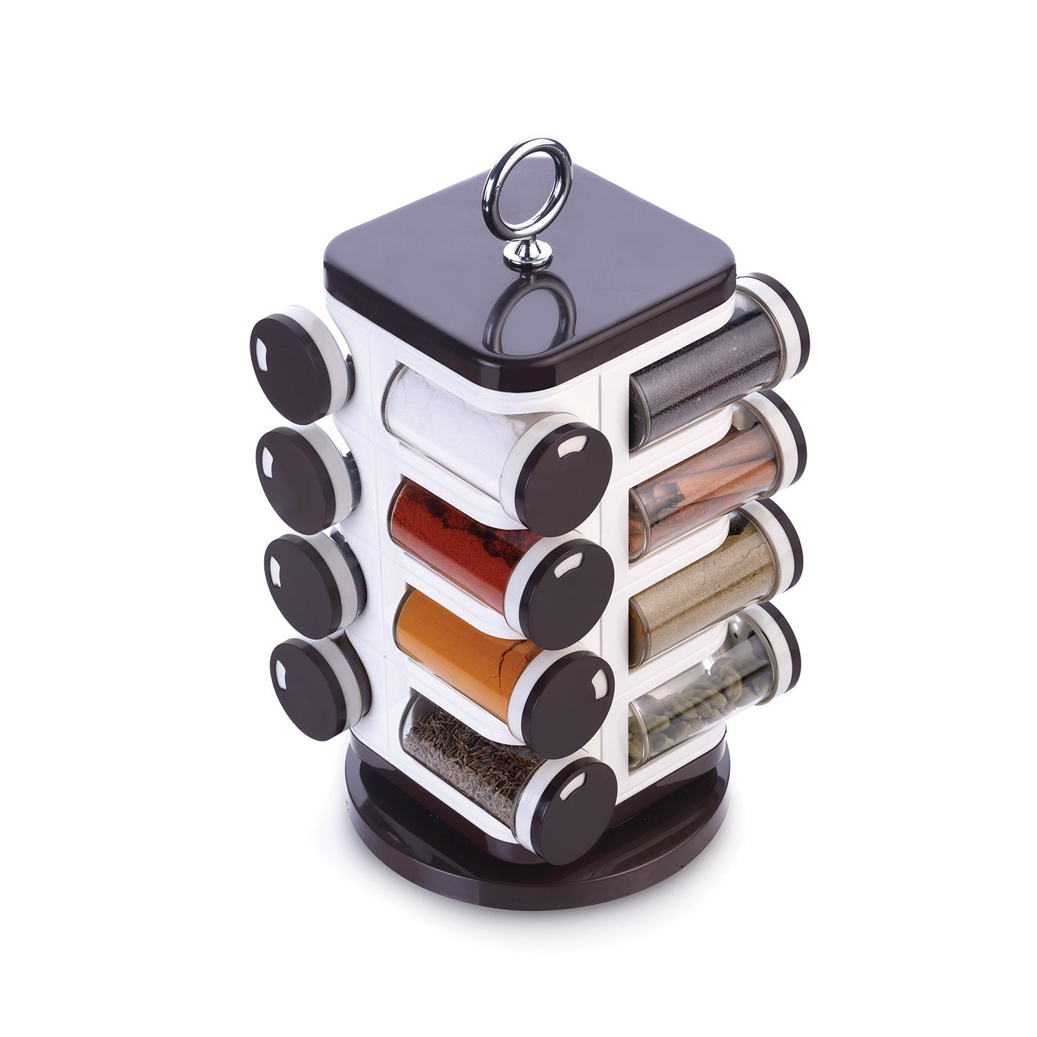 Ganesh multipurpose revolving spice rack, ideal for Indian masalas and herbs.