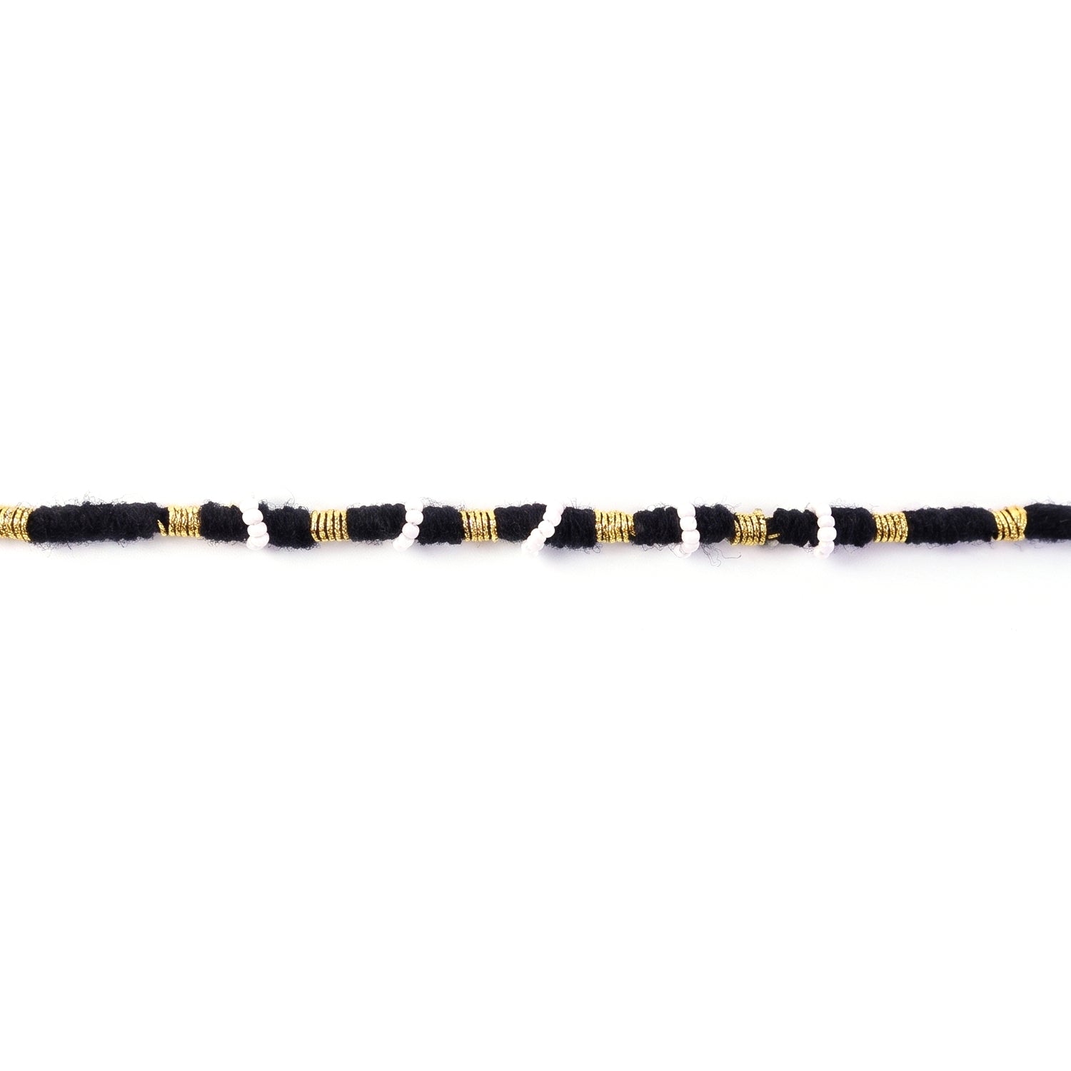 Traditional ethnic black and white beaded rakhi