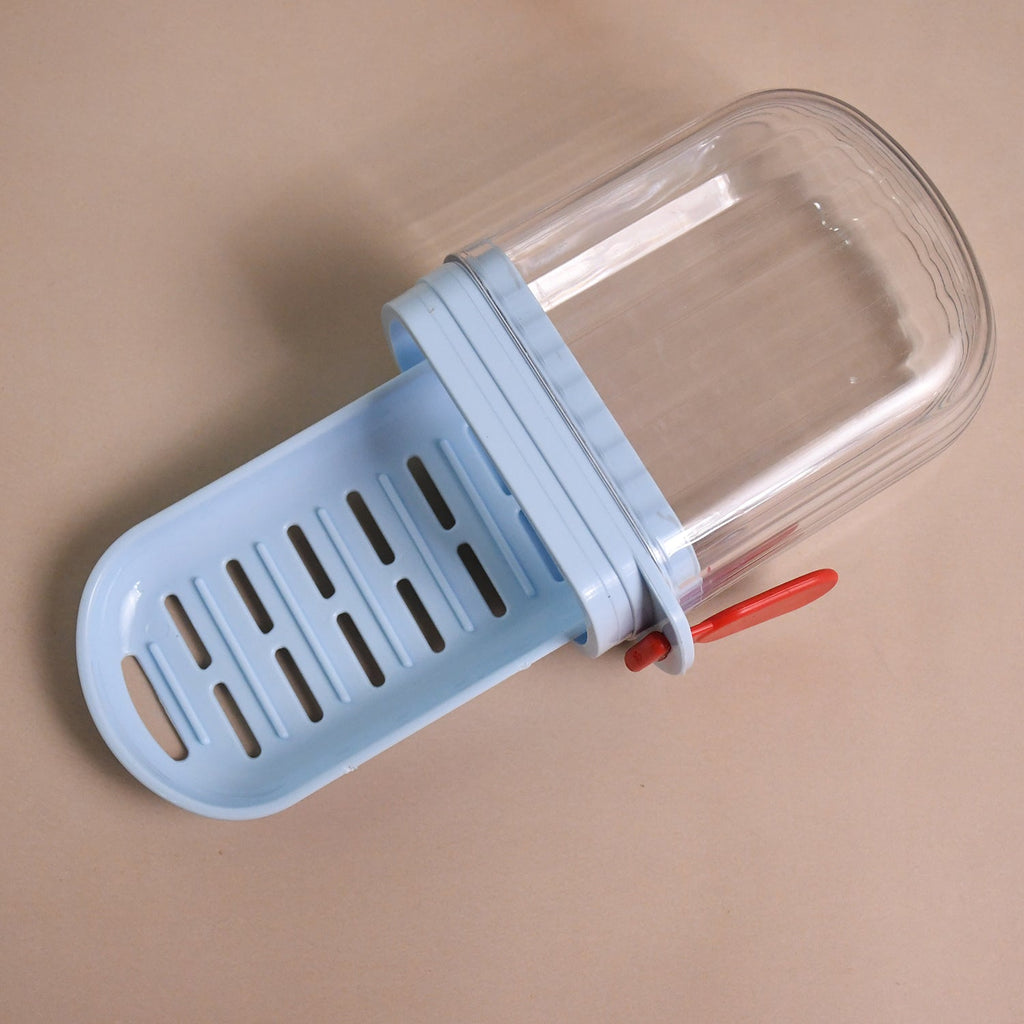 Soap holder with built-in drain tray to keep soap dry and fresh