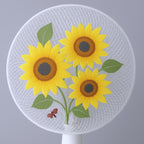 Fan blades protected by sunflower mesh fan cover