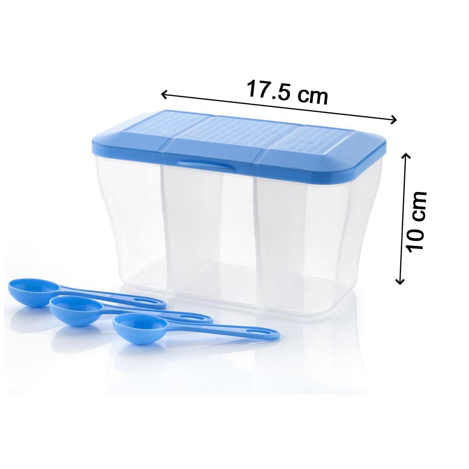Compact 750ml square plastic container, perfect for efficient pantry storage.