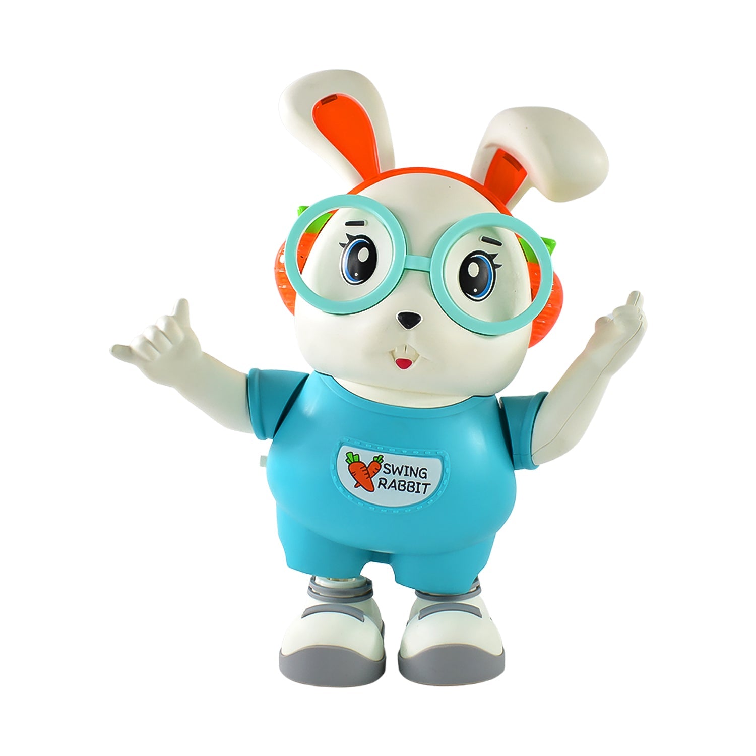 Wiggle Whiskers Musical Bunny pose highlighting the toy's interactive dancing features