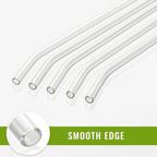Transparent reusable glass straws making an eco-friendly alternative