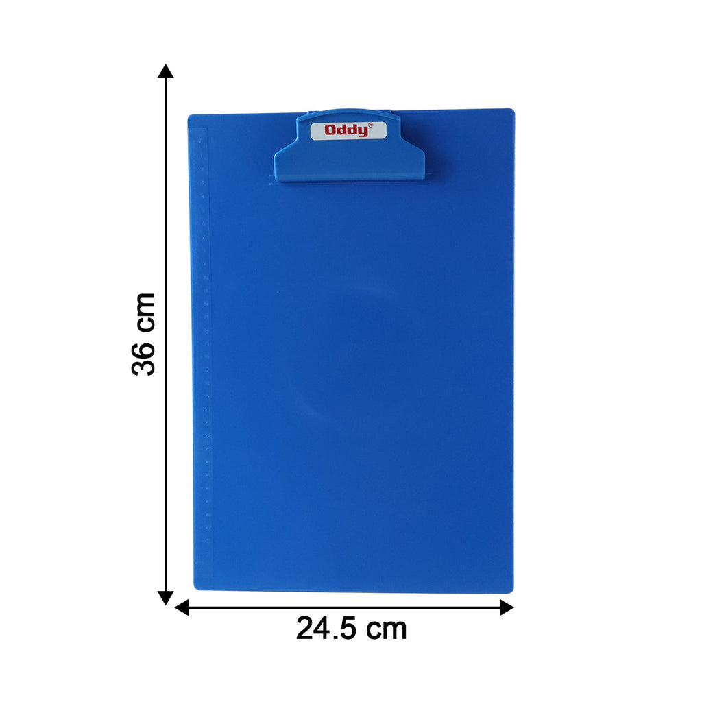 Durable plastic writing board with metal clip for secure document holding